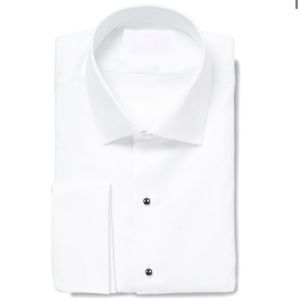 Tuxedo shirt with pique bib